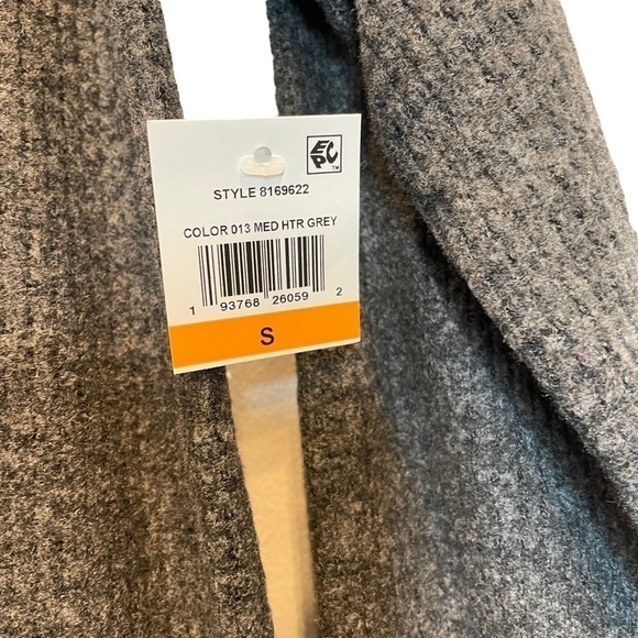 1. State Lattice V-Back Waffle Weave Sweater in Medium Heather Grey Small New - Picture 3 of 8